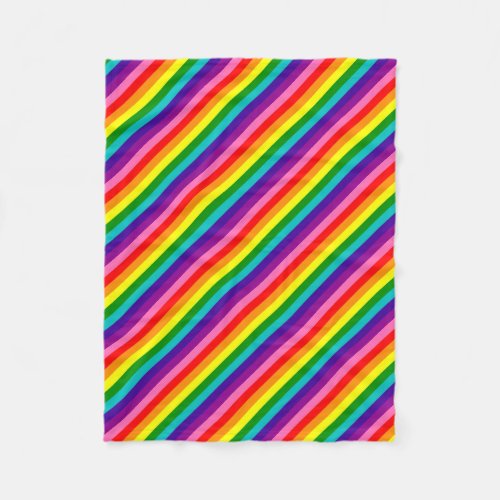 Rainbow Gay Pride LGBT Original 8 Stripes Flag Fleece Blanket