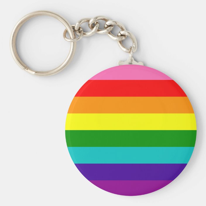 Rainbow Gay Pride Lgbt Original 8 Stripes Flag Keychain Zazzle