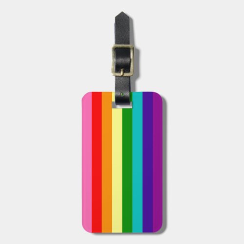 Rainbow Gay Pride LGBT Original 8 Stripes Flag Luggage Tag