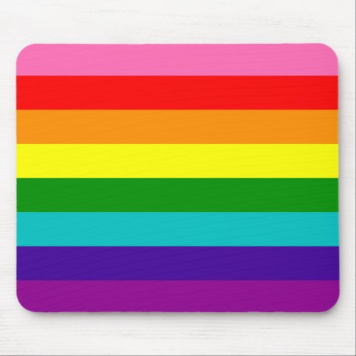 Rainbow Gay Pride LGBT Original 8 Stripes Flag Mouse Pad