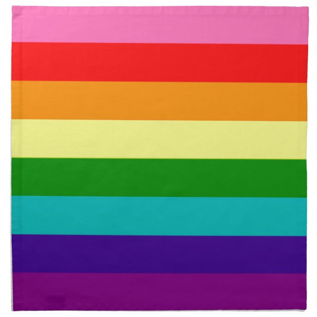 Rainbow Gay Pride LGBT Original 8 Stripes Flag Napkin (Front)