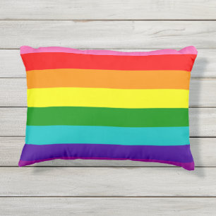 Rainbow Gay Pride LGBT Original 8 Stripes Flag Outdoor Pillow