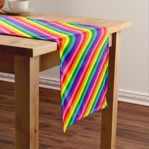 Rainbow Gay Pride LGBT Original 8 Stripes Flag Short Table Runner