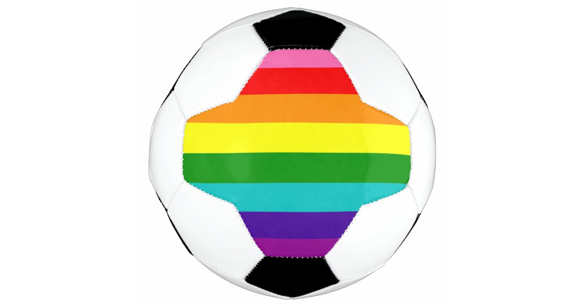 Rainbow Gay Pride LGBT Original 8 Stripes Flag Soccer Ball Zazzle