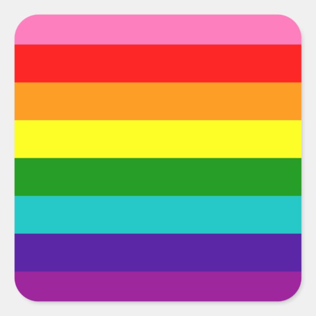 Rainbow Gay Pride LGBT Original 8 Stripes Flag Square Sticker (Front)