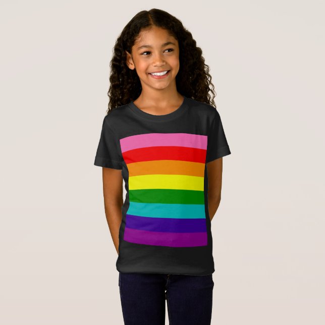 Rainbow Gay Pride LGBT Original 8 Stripes Flag T-Shirt (Front Full)