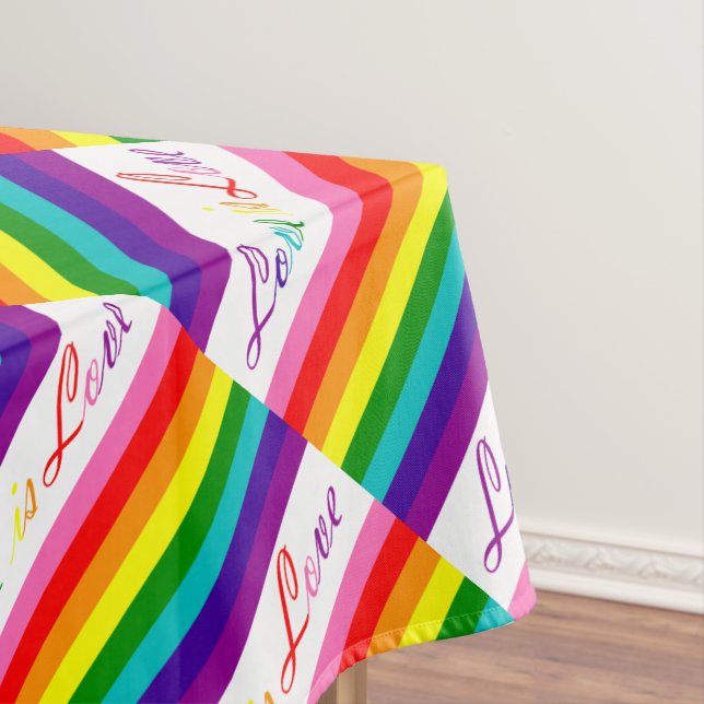 Rainbow Gay Pride LGBT Original 8 Stripes Flag Tablecloth (In Situ)