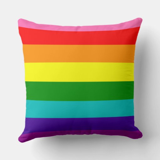 Rainbow Gay Pride Lgbt Original 8 Stripes Flag Throw Pillow Zazzle