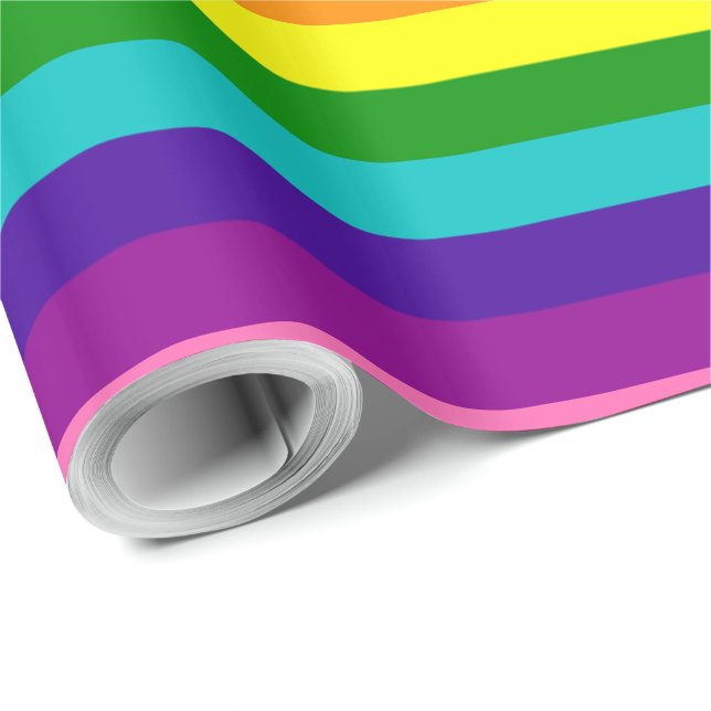 Rainbow Gay Pride LGBT Original 8 Stripes Flag Wrapping Paper (Roll Corner)