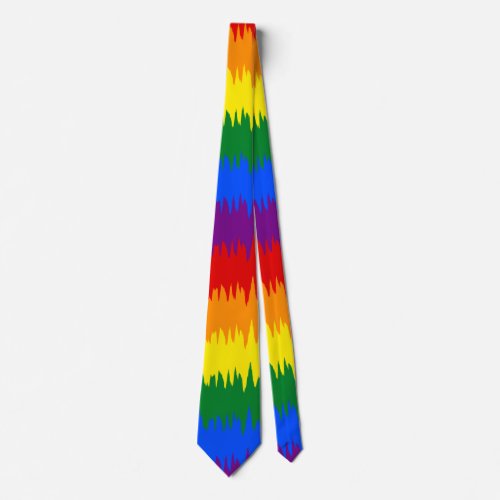 Rainbow Gay Pride LGBT Wave Neck Tie