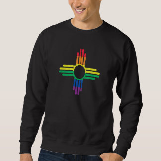 Rainbow Gay Pride Lgbtq New Mexico Zia Sun Souveni Sweatshirt