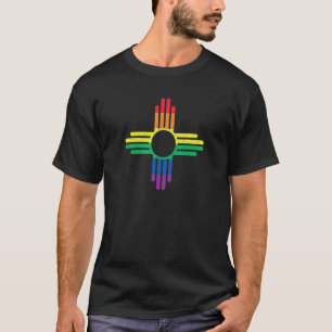 Rainbow Gay Pride Lgbtq New Mexico Zia Sun Souveni T-Shirt