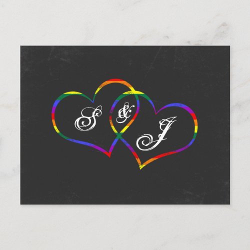 Rainbow Gay Pride Love Hearts Song Request Postcard