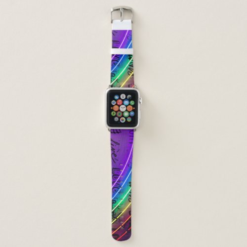 Rainbow Gay Pride Neon Sign Apple Watch Band