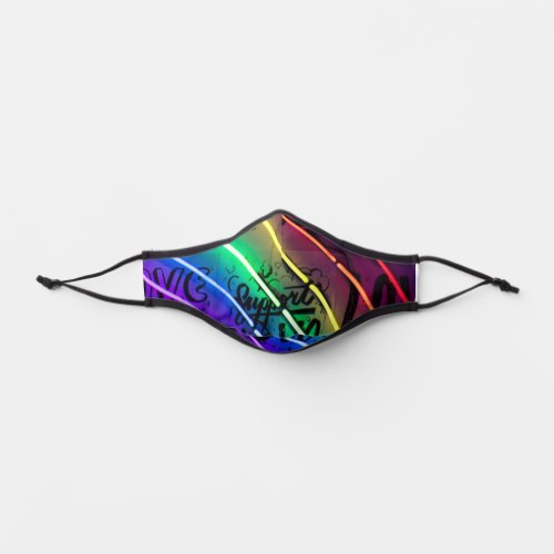 Rainbow Gay Pride Neon Sign Premium Face Mask
