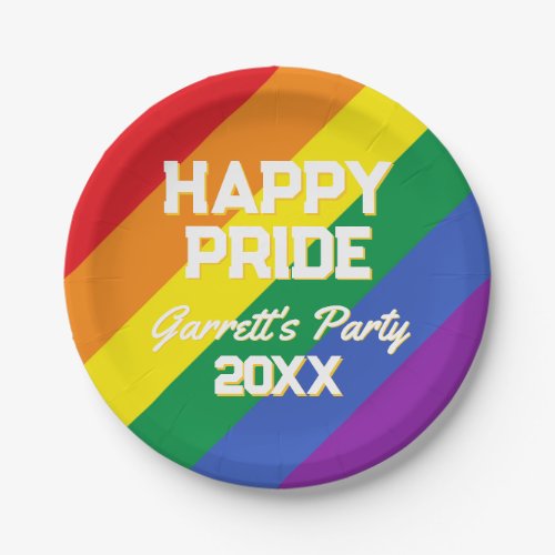 Rainbow Gay Pride Party LGBTQ Custom Paper Plates