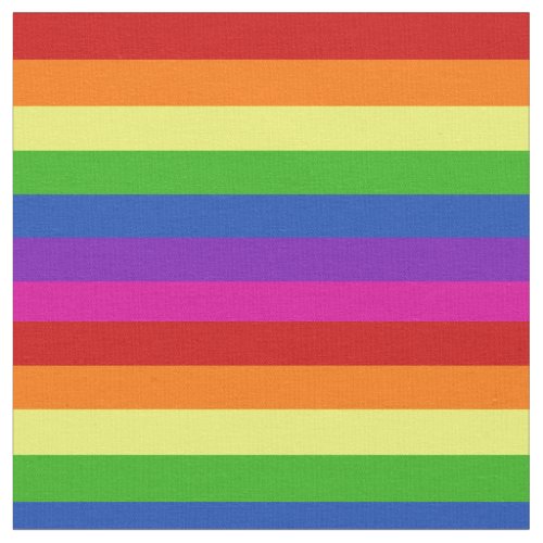 Rainbow Gay Pride with Bright Pink Stripe Fabric