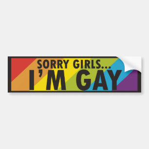 Rainbow Gay Slogan Bumper Sticker