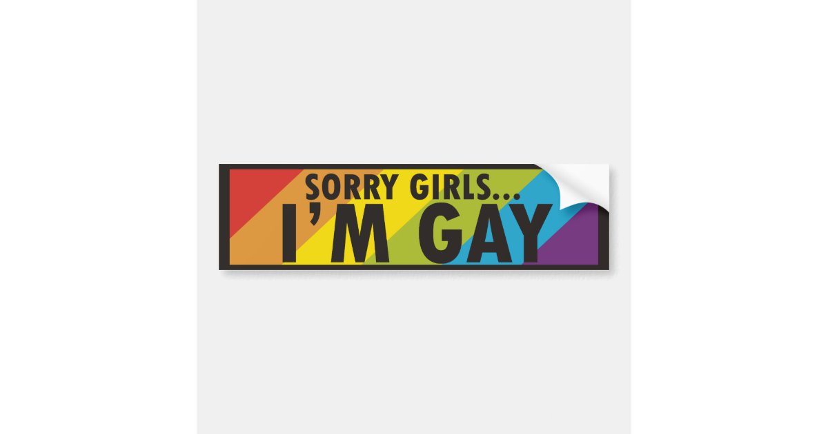 Rainbow Gay Slogan Bumper Sticker | Zazzle