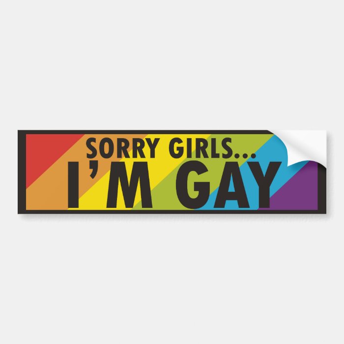 Rainbow Gay Slogan Bumper Sticker | Zazzle