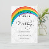 Rainbow Gay Wedding Invitation (Standing Front)