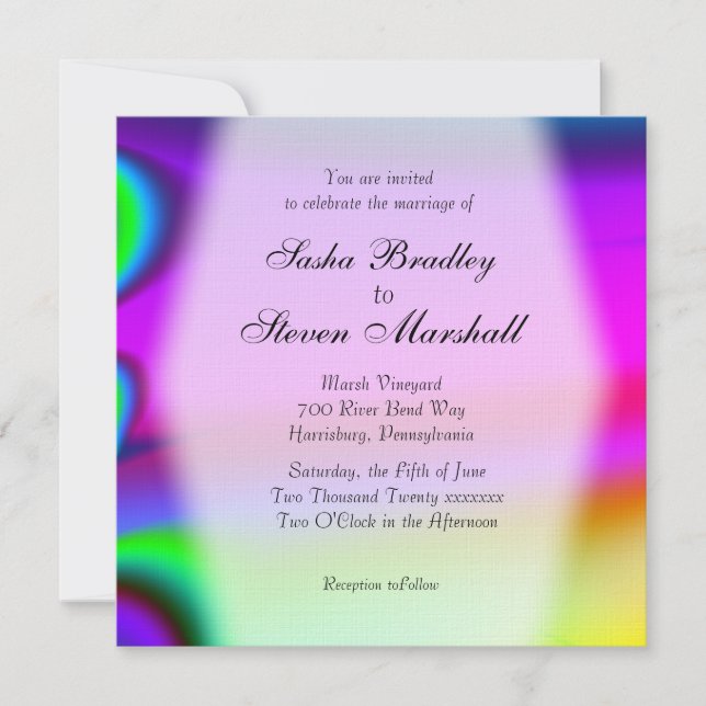 Rainbow Gay Wedding Invitation (Front)