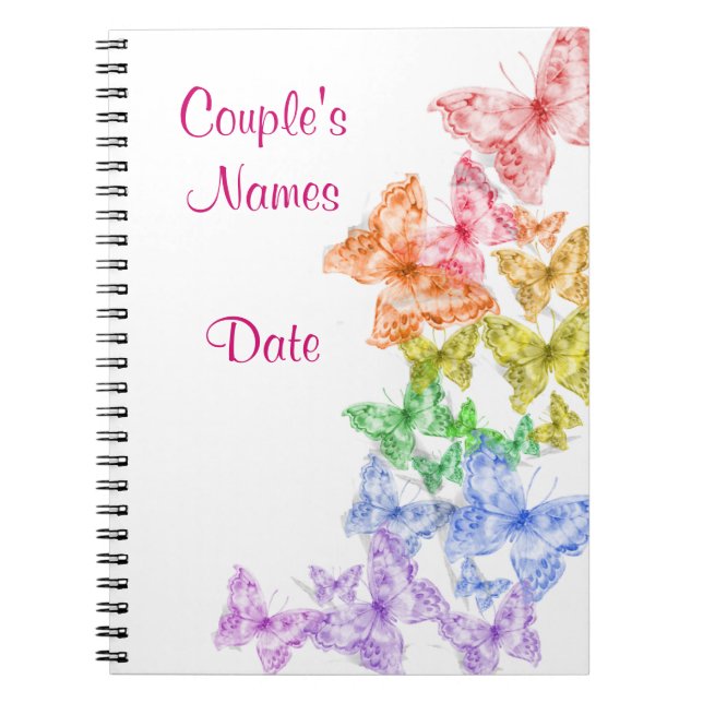 Rainbow Gay Wedding or Shower Guestbook Notebook (Front)