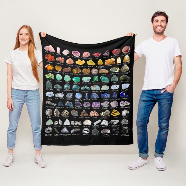 Rainbow Gems Crystal Collection Chart Fall Medium  Fleece Blanket (In Situ)