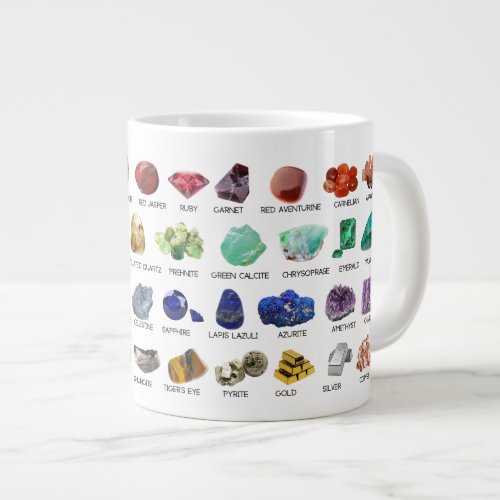 Rainbow Gems Crystal Collection Chart Guide 20oz Giant Coffee Mug