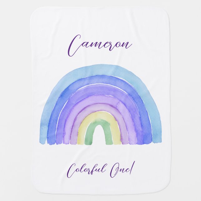 Rainbow Gender Neutral Baby Blanket (Front)