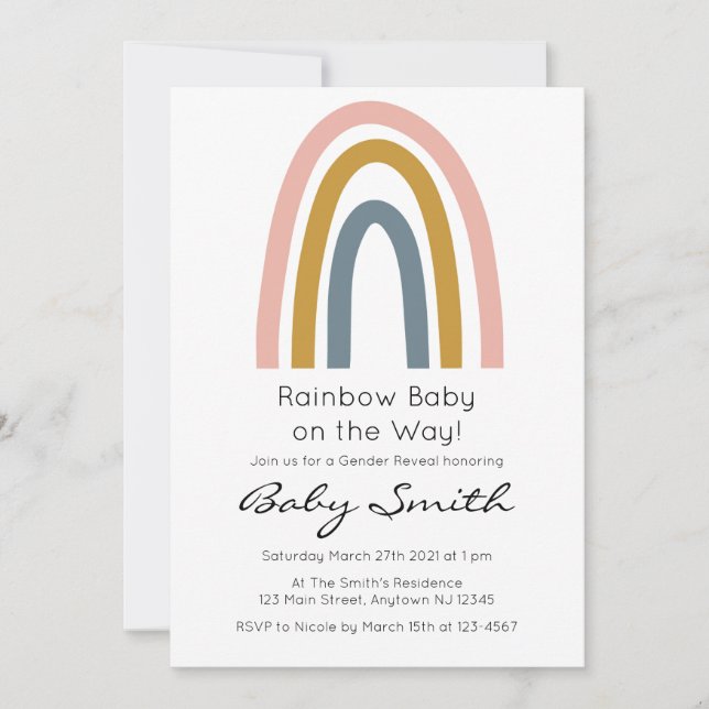 Rainbow Gender Reveal Invitation (Front)