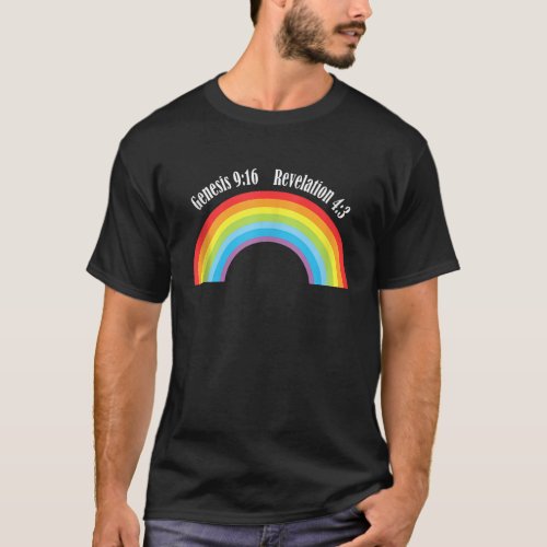 Rainbow Genesis 913 Revelation 43 Bible Christian  T_Shirt