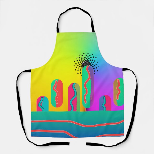 Rainbow Geo Bold Medium  Apron (Front)