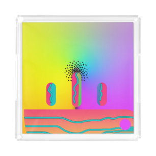 Rainbow Geo Mix Acrylic Tray