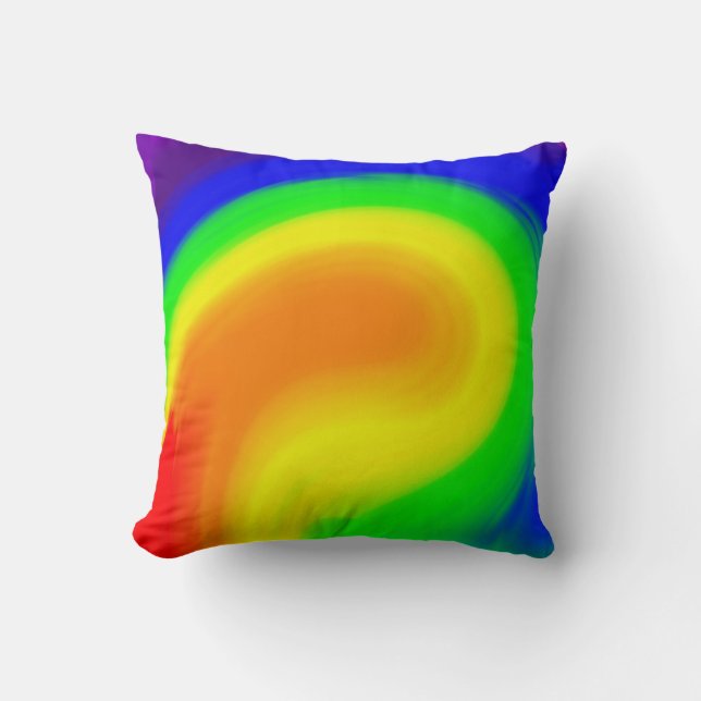 Rainbow Geode Abstract Color Flow  Throw Pillow (Front)