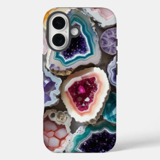 Rainbow Geode Crystal Layers – Vibrant Gemstone  iPhone 16 Case