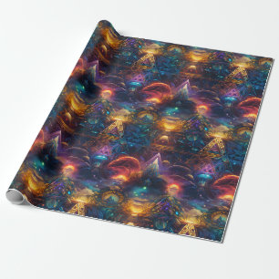 Rainbow Geometric Abstract Wrapping Paper