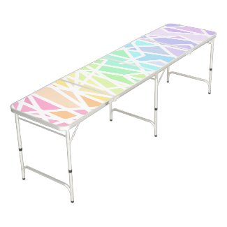 Rainbow Geometric Beer Pong Table