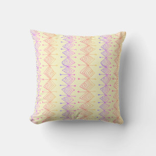 Rainbow Geometric Diamonds Colorful Prisms Purple Throw Pillow