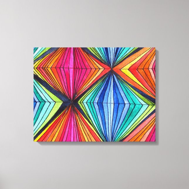 Rainbow Geometric Graphic Art canvas (Front)