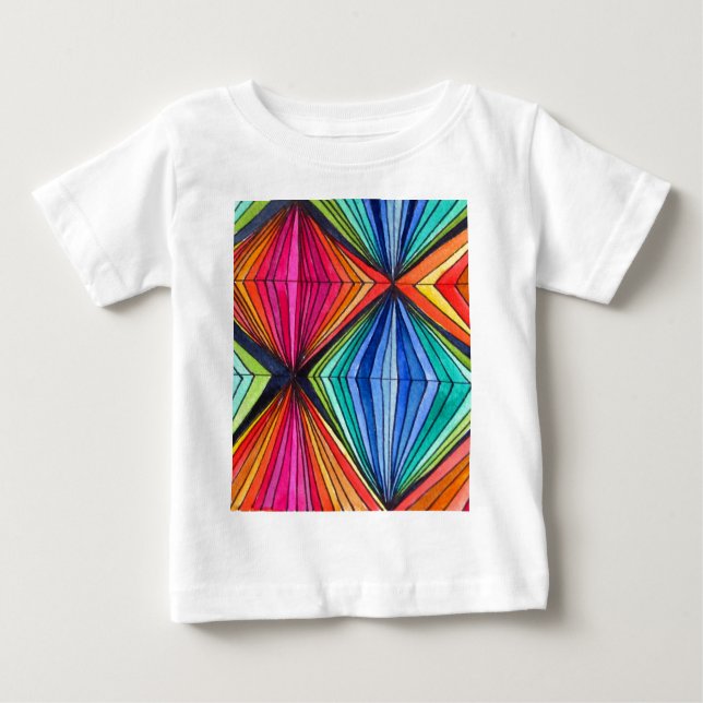 Rainbow Geometric Optical Art Baby T-Shirt (Front)