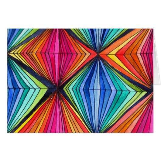 Rainbow Geometric Optical Art Cards (Front Horizontal)