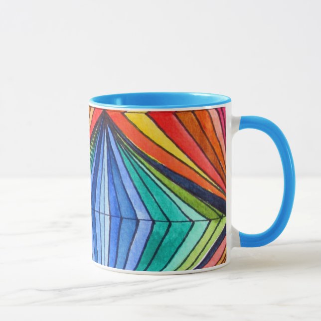 Rainbow Geometric Optical Art Mug (Right)