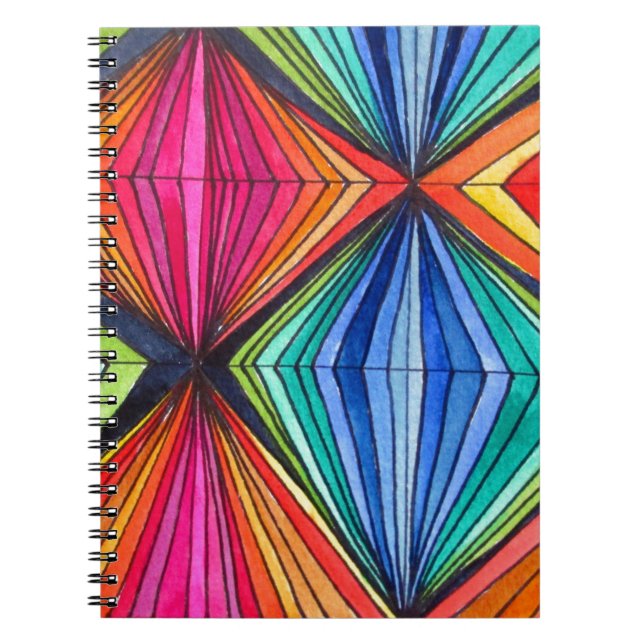 Rainbow Geometric Optical Art Notebook (Front)