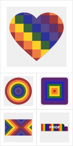 Rainbow Geometric Pattern LGBT Pride Stickers