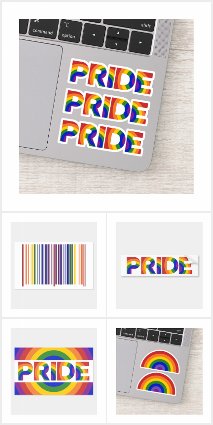 Rainbow Geometric Pattern LGBTQ Pride Stickers