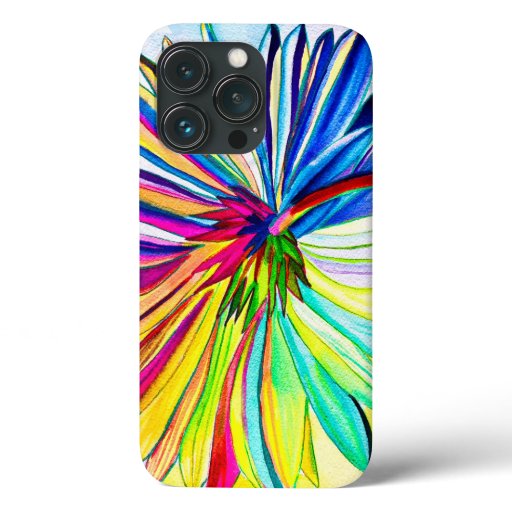 Rainbow gerbera colorful flower  iPhone 13 pro case