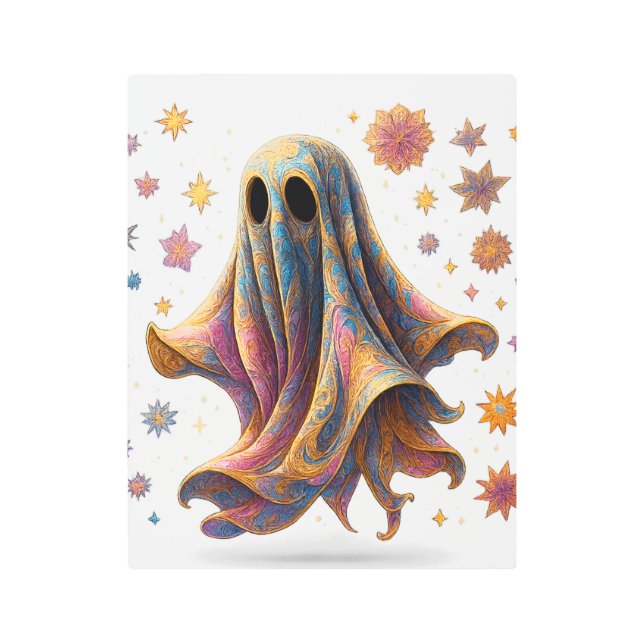 "Rainbow Ghost Wall Art – Cute & Spooky Pastel Pos (Front)