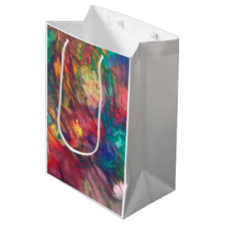 Rainbow Gift Bag Colorful Groovy Party Paper Bag