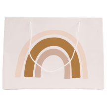 rainbow gift bag in pink neutrals for birthday